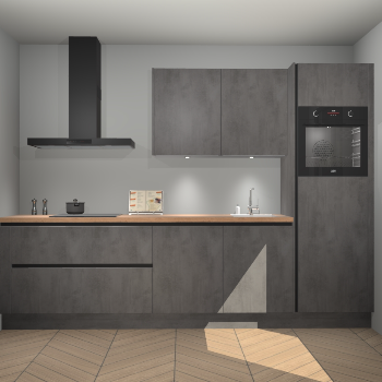 Beton Antraciet greeploze keuken Havana 100768
