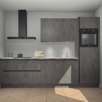 Beton Antraciet greeploze keuken Havana 100804