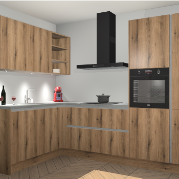 Goud Eiken greeploze keuken Cognac 99261