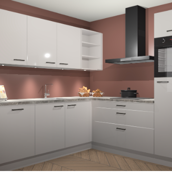 Zijdegrijze hoogglans keuken Luanda 100816