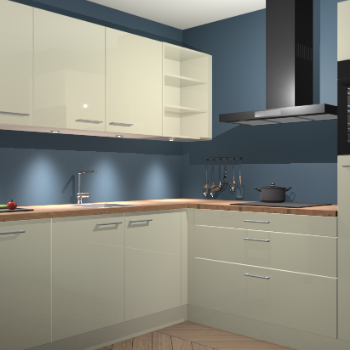 Magnolia hoogglans keuken Luanda 100883