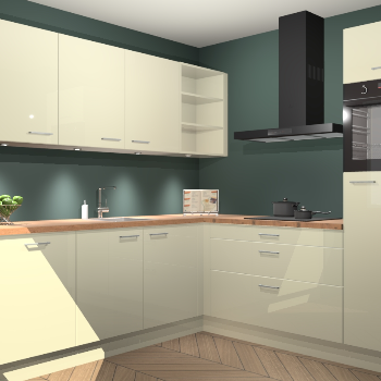 Magnolia hoogglans keuken Luanda 100884