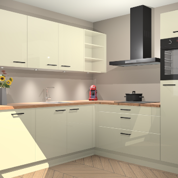 Magnolia hoogglans keuken Luanda 100886