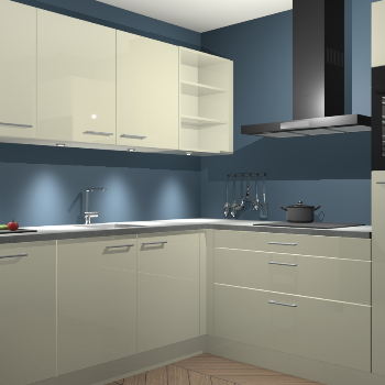 Magnolia hoogglans keuken Luanda 100910