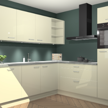 Magnolia hoogglans keuken Luanda 100912