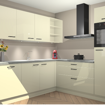 Magnolia hoogglans keuken Luanda 100943