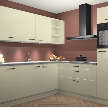 Magnolia hoogglans keuken Luanda 100944