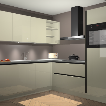 Magnolia hoogglans greeploze keuken Luanda 100945