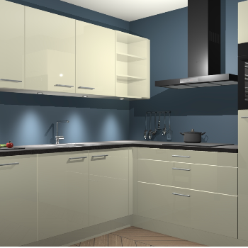 Magnolia hoogglans keuken Luanda 100946