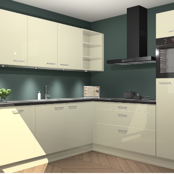 Magnolia hoogglans keuken Luanda 100947