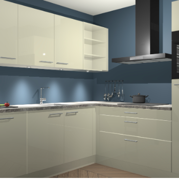 Magnolia hoogglans keuken Luanda 100952