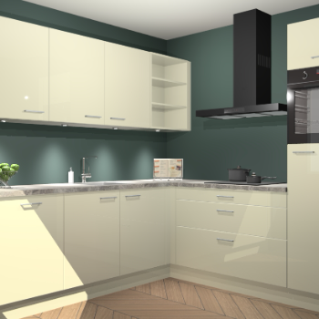 Magnolia hoogglans keuken Luanda 100953