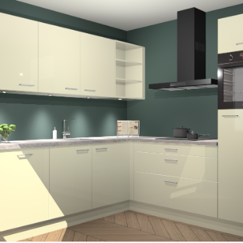 Magnolia hoogglans keuken Luanda 100959