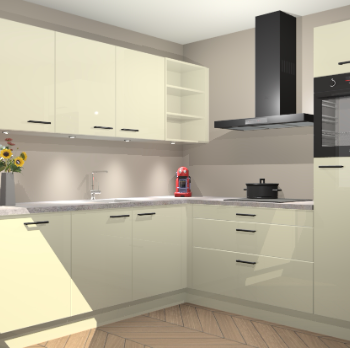 Magnolia hoogglans keuken Luanda 100961