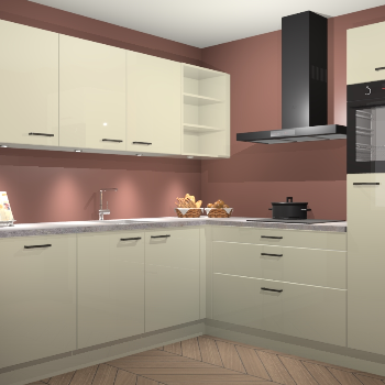 Magnolia hoogglans keuken Luanda 100962