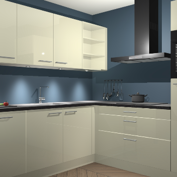 Magnolia hoogglans keuken Luanda 100964