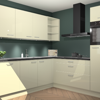 Magnolia hoogglans keuken Luanda 100965