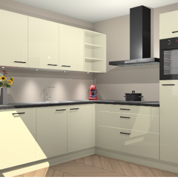 Magnolia hoogglans keuken Luanda 100968