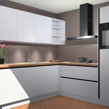 Sneeuwwitte greeploze keuken Luanda 101056