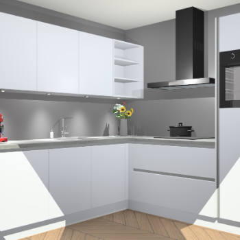 Sneeuwwitte greeploze keuken Luanda 101078