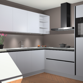 Sneeuwwitte greeploze keuken Luanda 101081