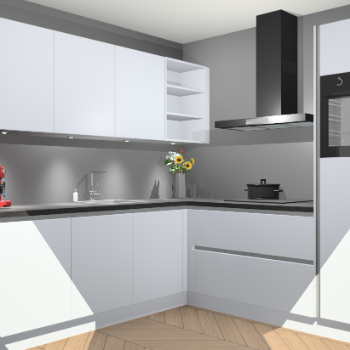 Sneeuwwitte greeploze keuken Luanda 101084