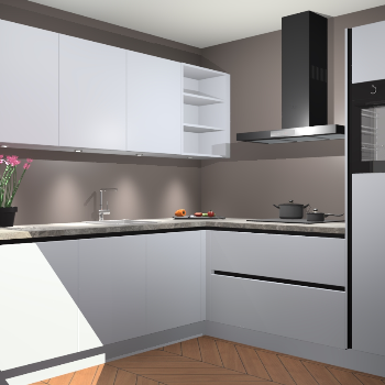 Sneeuwwitte greeploze keuken Luanda 101093