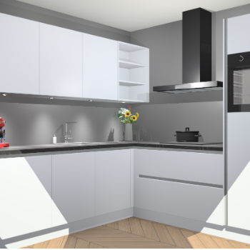 Sneeuwwitte greeploze keuken Luanda 101102