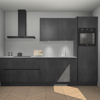 Beton Zwarte greeploze keuken Havana 101256