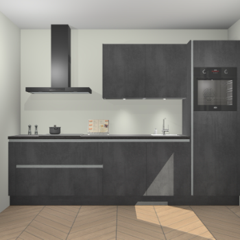 Beton Zwarte greeploze keuken Havana 101295