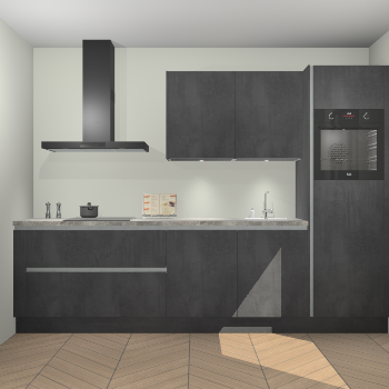 Beton Zwarte greeploze keuken Havana 101326