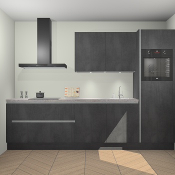 Beton Zwarte greeploze keuken Havana 101332