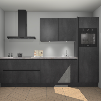 Beton Zwarte greeploze keuken Havana 101335