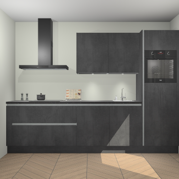 Beton Zwarte greeploze keuken Havana 101355