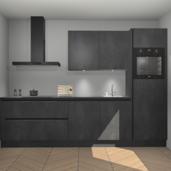Beton Zwarte greeploze keuken Havana 101358