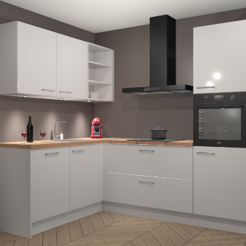 Zijdegrijze Hoogglans keuken Cognac 99869