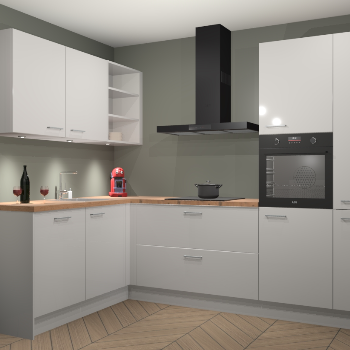 Zijdegrijze Hoogglans keuken Cognac 99870