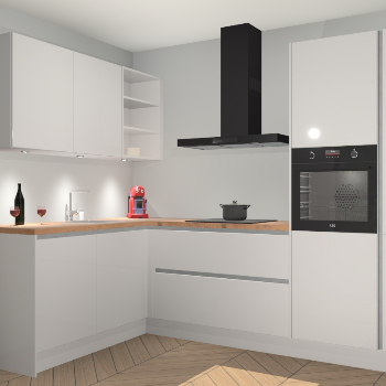 Zijdegrijze Hoogglans greeploze keuken Cognac 99871