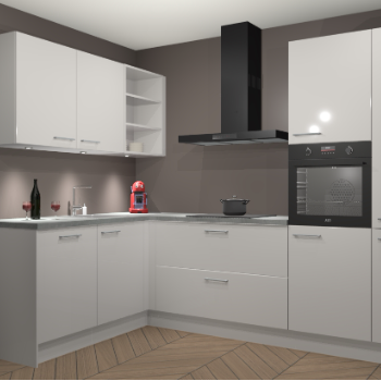 Zijdegrijze Hoogglans keuken Cognac 99929