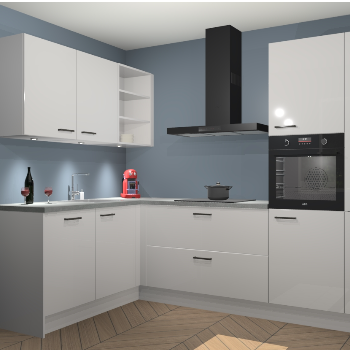 Zijdegrijze Hoogglans keuken Cognac 99933