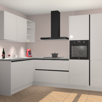 Zijdegrijze Hoogglans greeploze keuken Cognac 99934