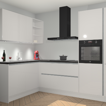 Zijdegrijze Hoogglans greeploze keuken Cognac 99937