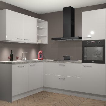 Zijdegrijze Hoogglans keuken Cognac 99941