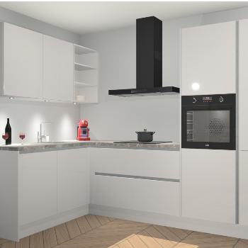 Zijdegrijze Hoogglans greeploze keuken Cognac 99943