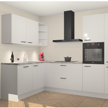 Zijdegrijze Hoogglans keuken Cognac 99944