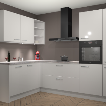 Zijdegrijze Hoogglans keuken Cognac 99947