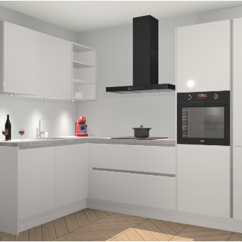 Zijdegrijze Hoogglans greeploze keuken Cognac 99949