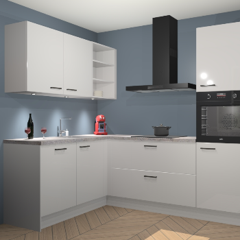 Zijdegrijze Hoogglans keuken Cognac 99951