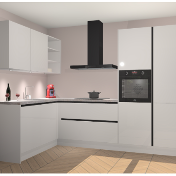 Zijdegrijze Hoogglans greeploze keuken Cognac 99952