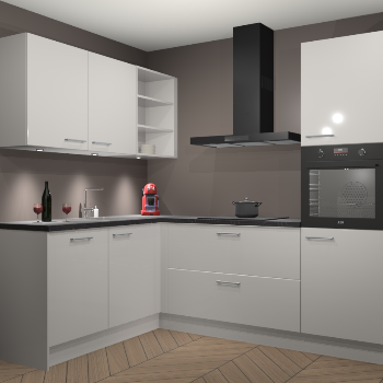 Zijdegrijze Hoogglans keuken Cognac 99953